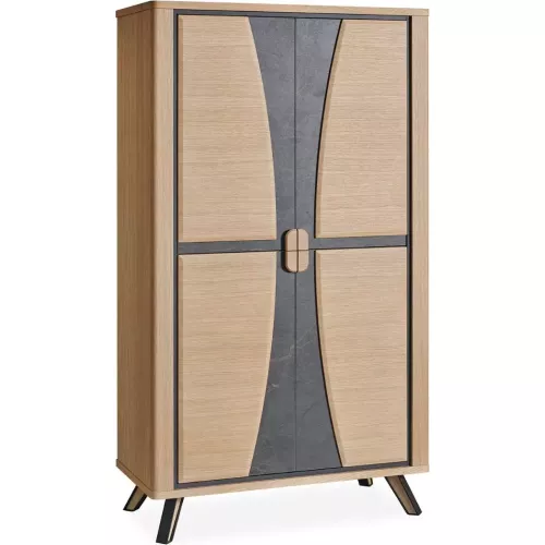 ARMOIRE OMEGA 4 PORTES EN PLACAGE CHÊNE ET CÉRAMIQUE