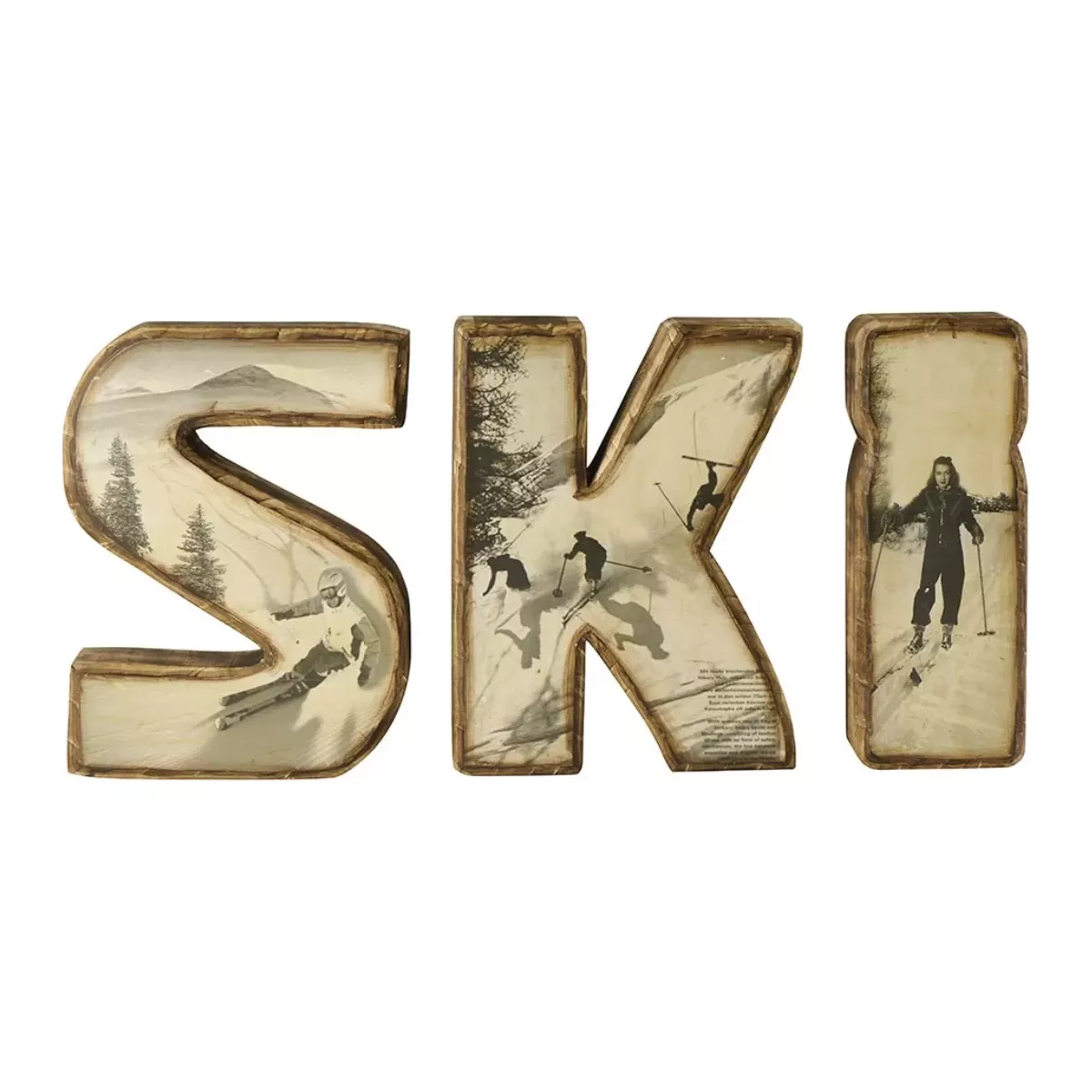 LETTRES DÉCOUPÉES BOIS "SKI"