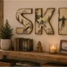 LETTRES DÉCOUPÉES BOIS "SKI"