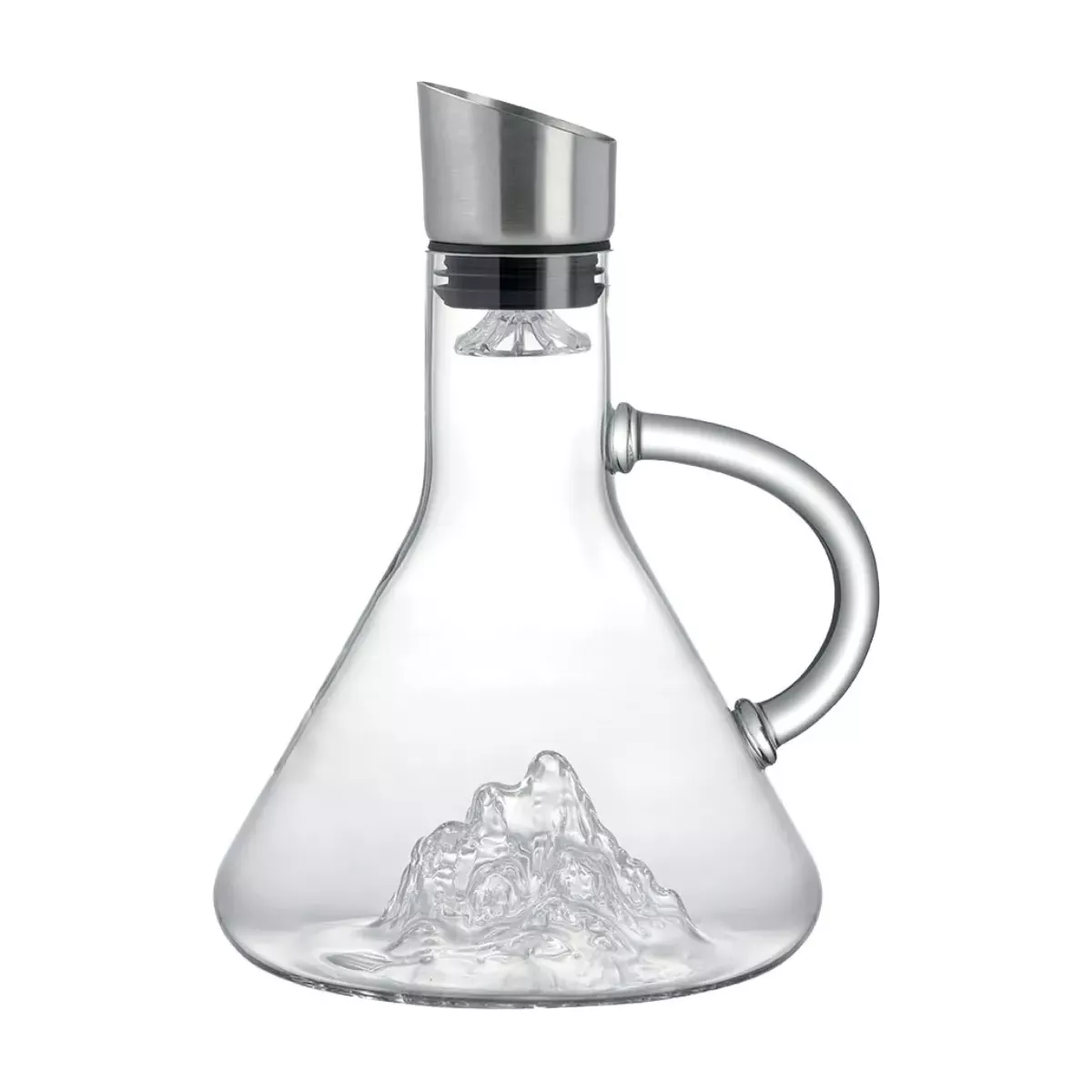 CARAFE À DÉCANTER EN VERRE AVEC FOND MONTAGNE