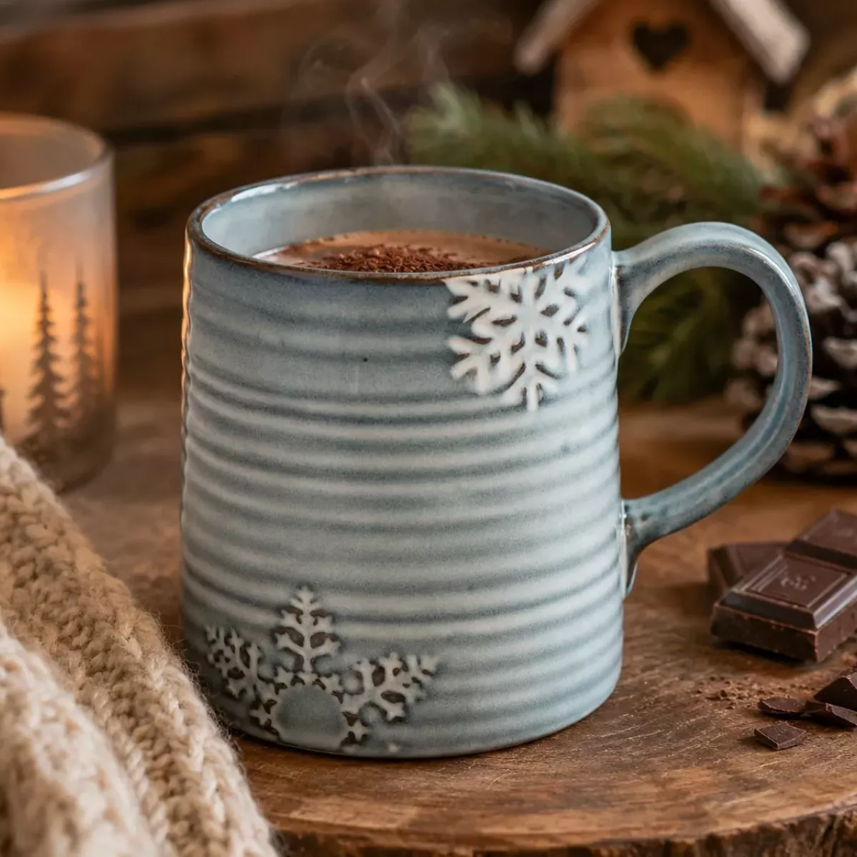 MUG BLEU FLOCON
