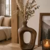 VASE EN BOIS COLORIS NOYER