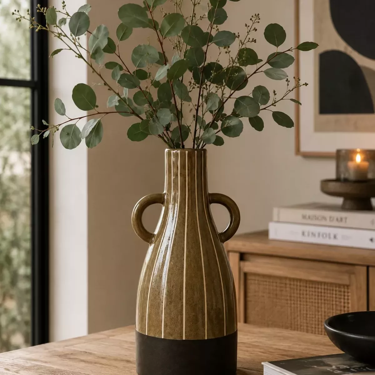 VASE CÉRAMIQUE KAKI