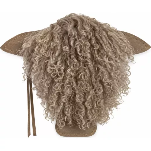 TÊTE DE BESTIOLE BEIGE SUÉDINE ET AGNEAU DU TIBET
