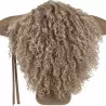 TÊTE DE BESTIOLE BEIGE SUÉDINE ET AGNEAU DU TIBET
