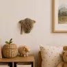 TÊTE DE BESTIOLE BEIGE SUÉDINE ET AGNEAU DU TIBET