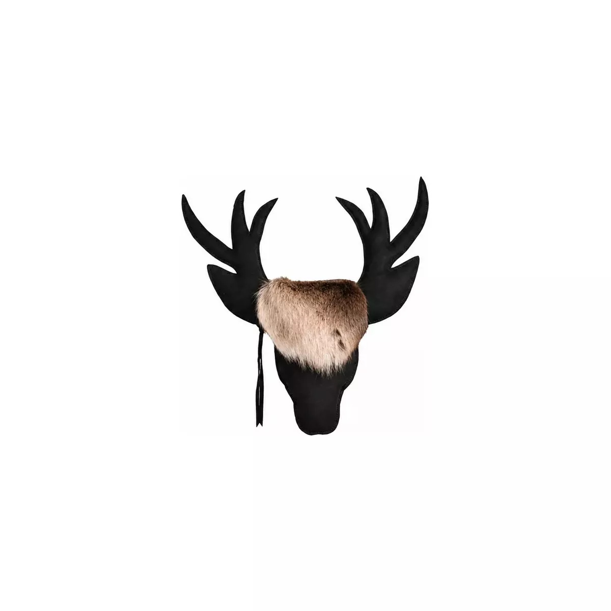 TROPHÉE CERF NOIR SUÉDINE ET PEAU DE RENNE