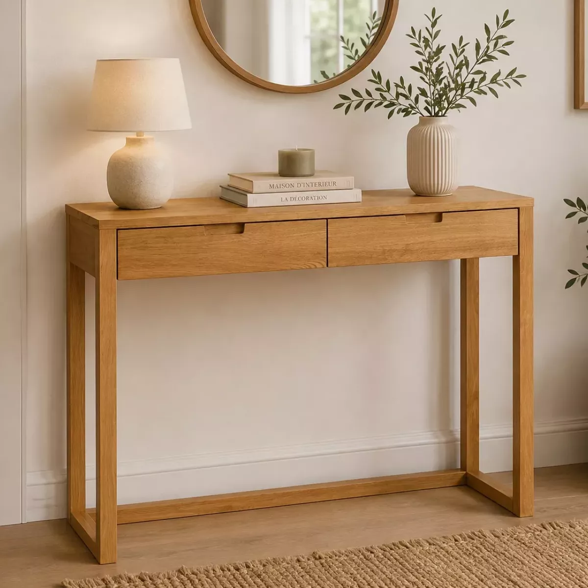 CONSOLE EN BOIS DE CHÊNE