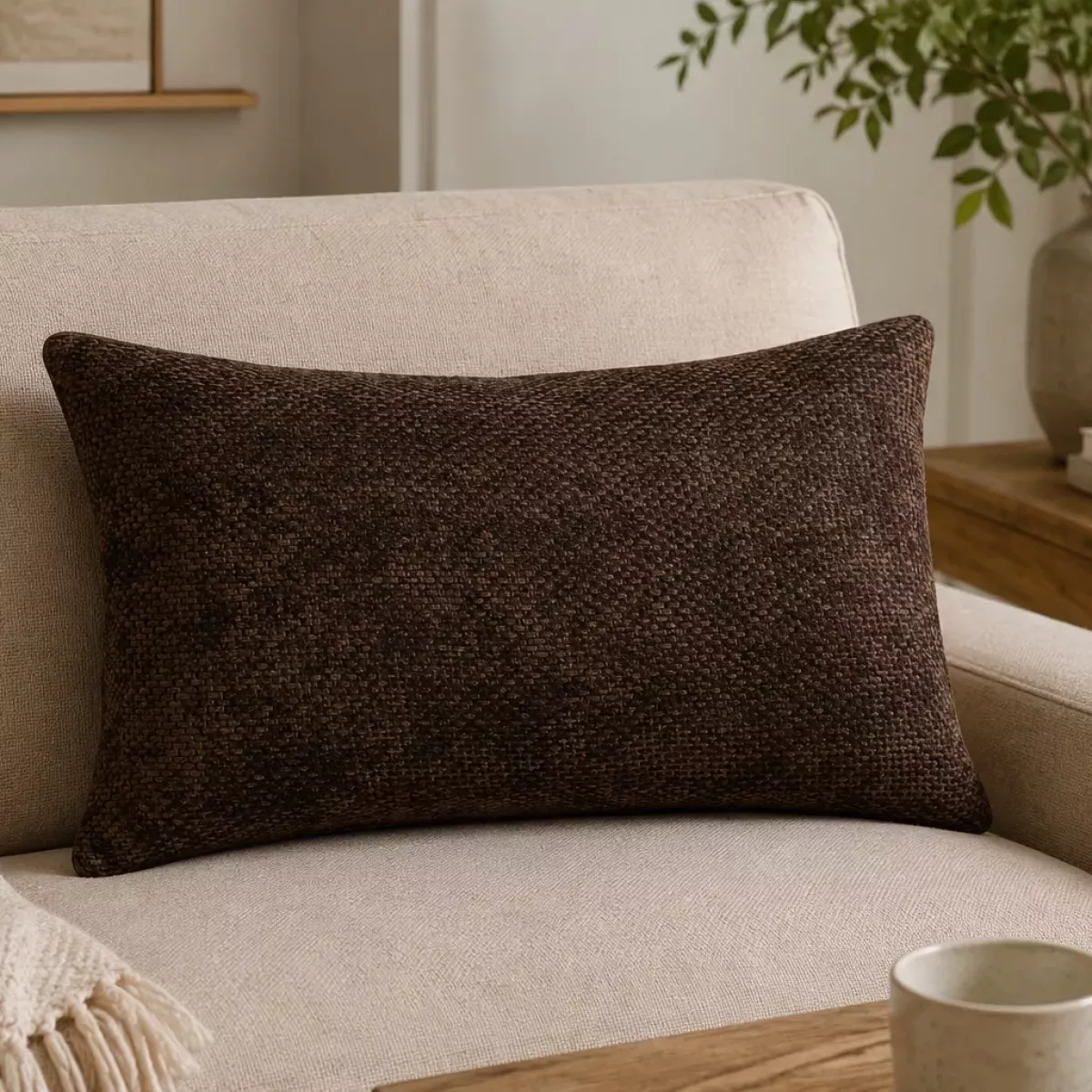 COUSSIN MARRON 40X60 CM