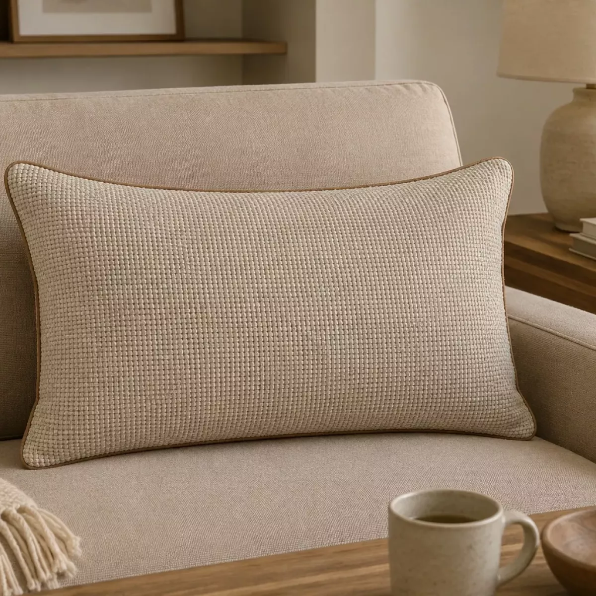 COUSSIN BEIGE 60X40 CM