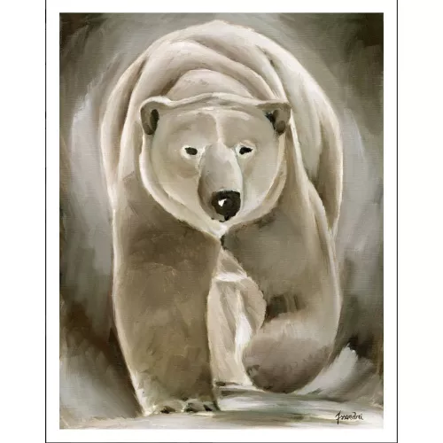 TABLEAU SUR TOILE SUR CHASSIS OURS POLAIRE 120X80 CM