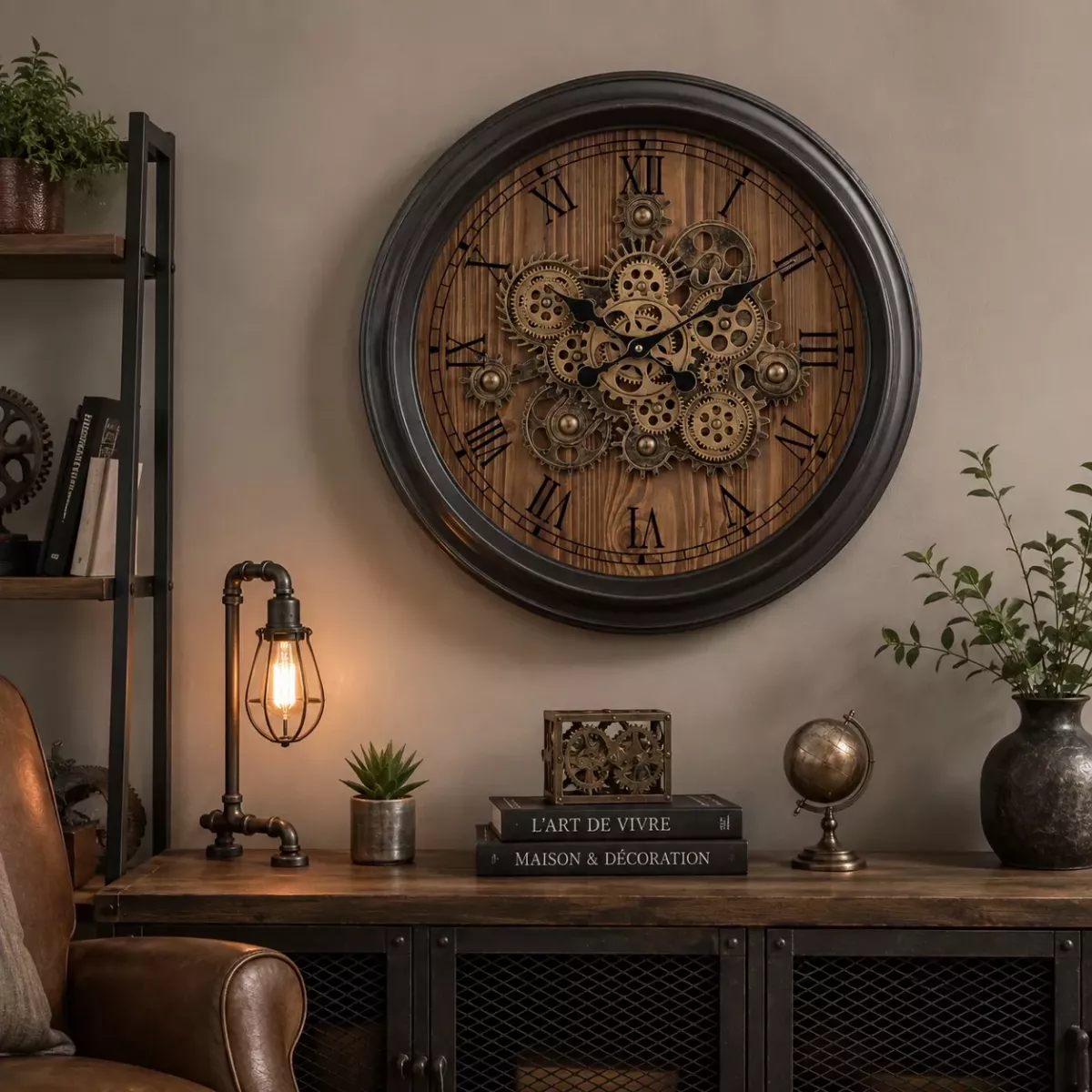HORLOGE RONDE ENGRENAGE