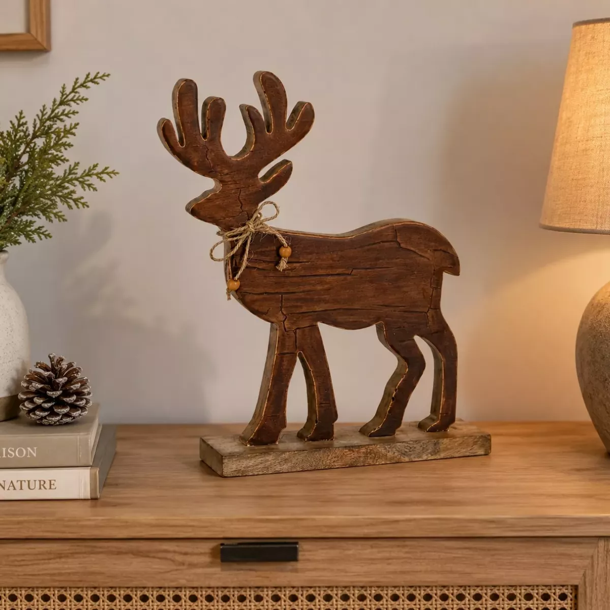 RENNE EN BOIS MARRON