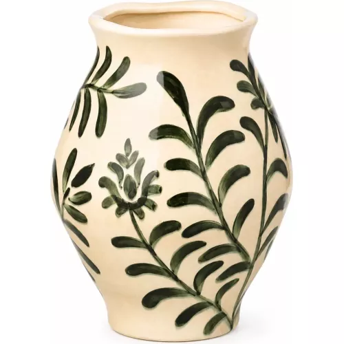 VASE FEUILLE VERTE EN GRÈS