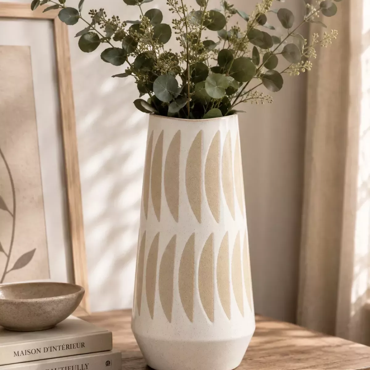 VASE KAI EN GRÈS BEIGE