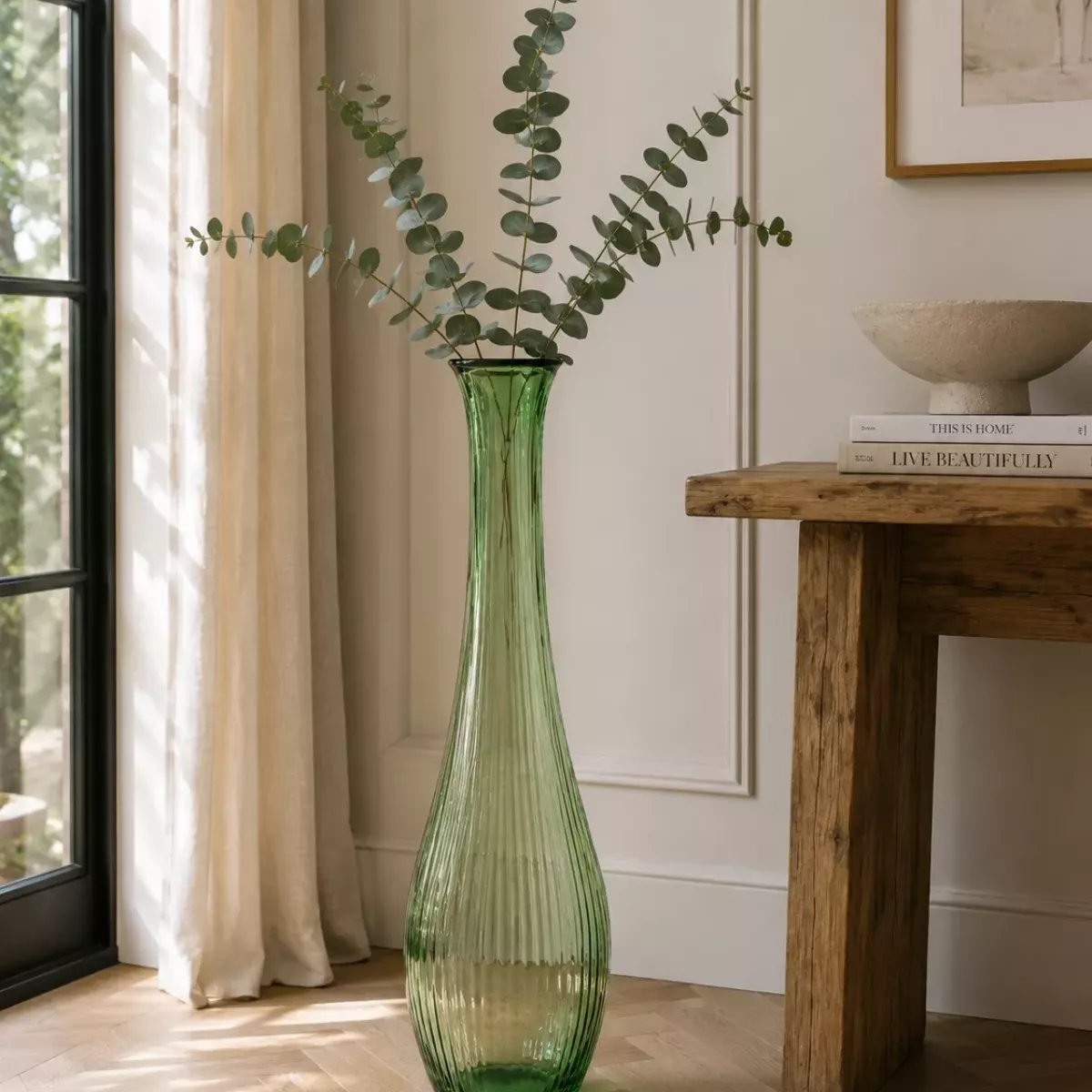VASE EN VERRE VERT CLAIR