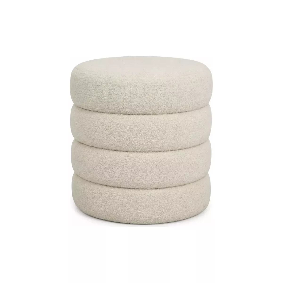 POUF FINO EN BOUCLETTE BEIGE