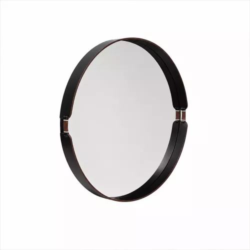 MIROIR TIFFANY EN CUIR NOIR