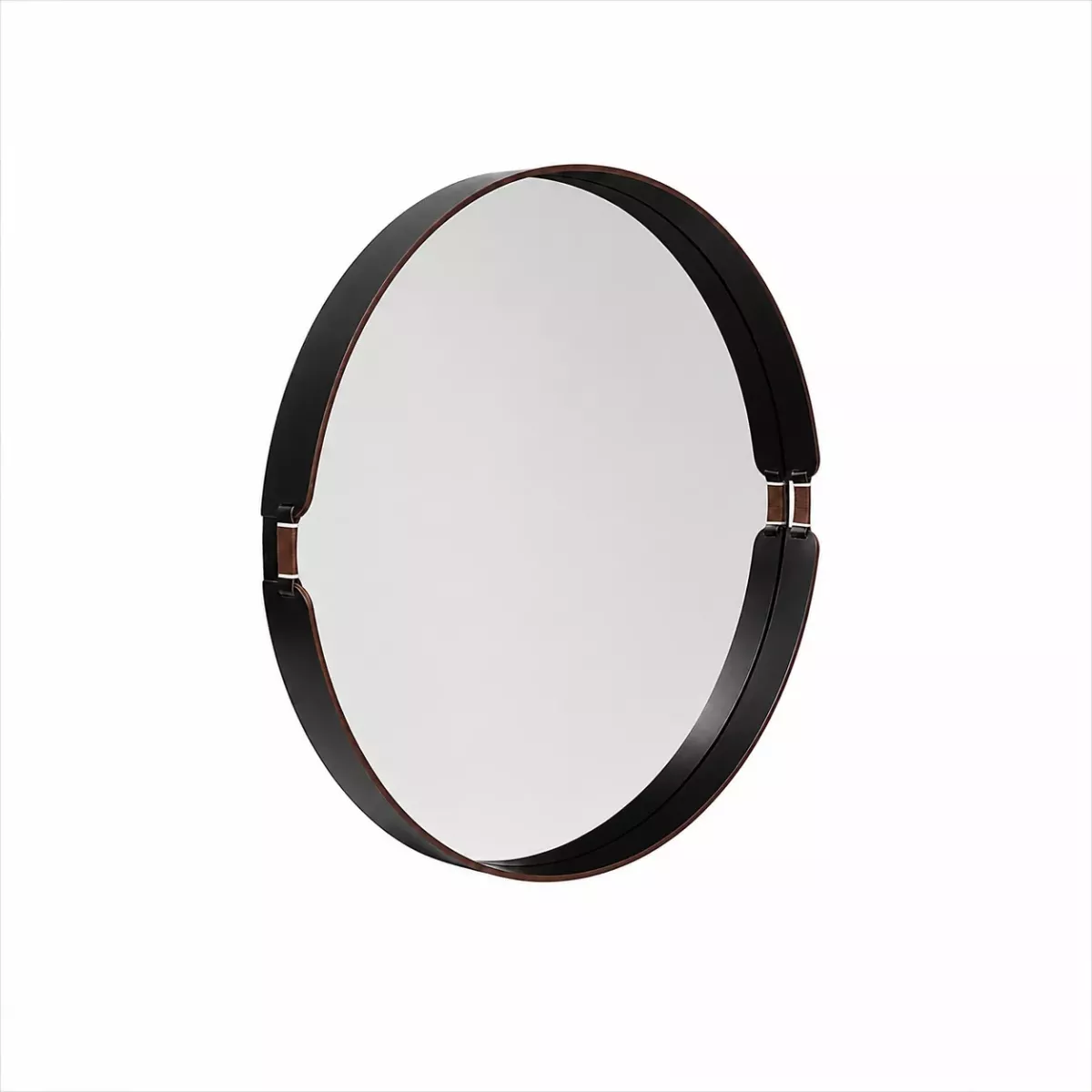 MIROIR TIFFANY EN CUIR NOIR