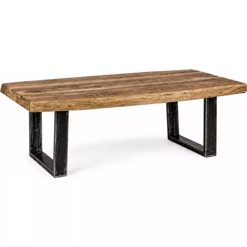 TABLE BASSE EN BOIS D'ACACIA ET MÉTAL