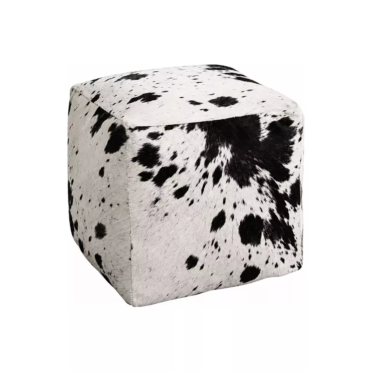 POUF CUBE PEAU DE VACHE