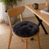 GALETTE DE CHAISE MOUTON NOIR D35 CM