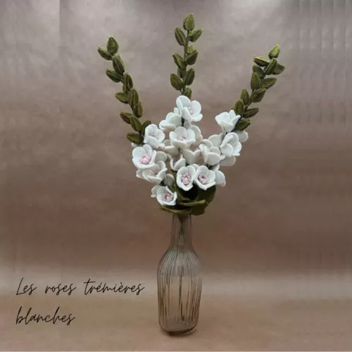 BRANCHE ROSE TRÉMIÈRE BLANCHE