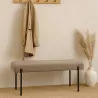 BANC TAUPE PIED METAL