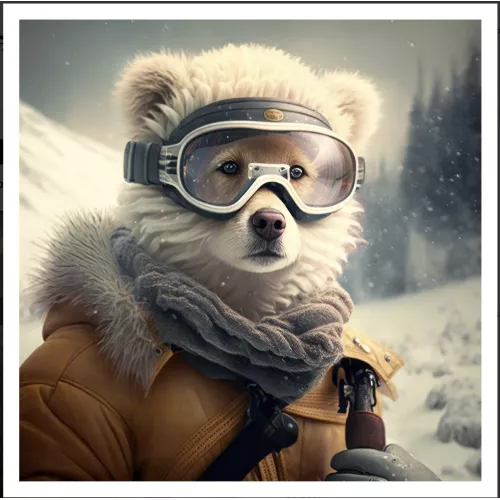 TOILE SUR CHASSIS OURS AVEC LUNETTES 80X80 CM