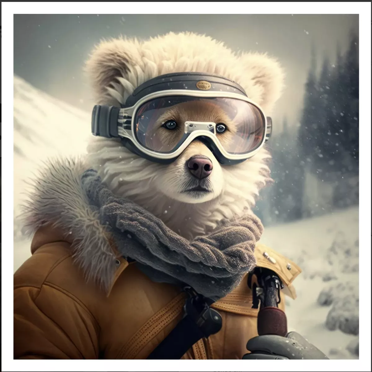 TOILE OURS LUNETTES 80X80 CM