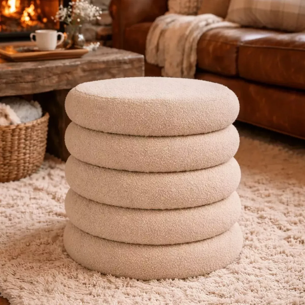 POUF COFFRE BEIGE