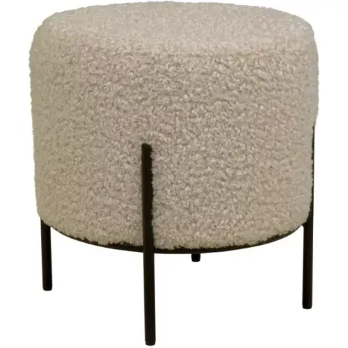 POUF BOUCLETTE PIED MÉTAL