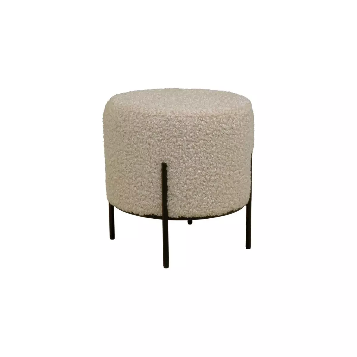 POUF BOUCLETTE PIED METAL