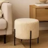 POUF BOUCLETTE PIED METAL