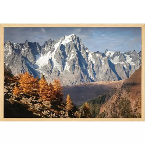PHOTO MONTAGNE CHROMALUXE ENCADREMENT EN BOIS 60X90 CM