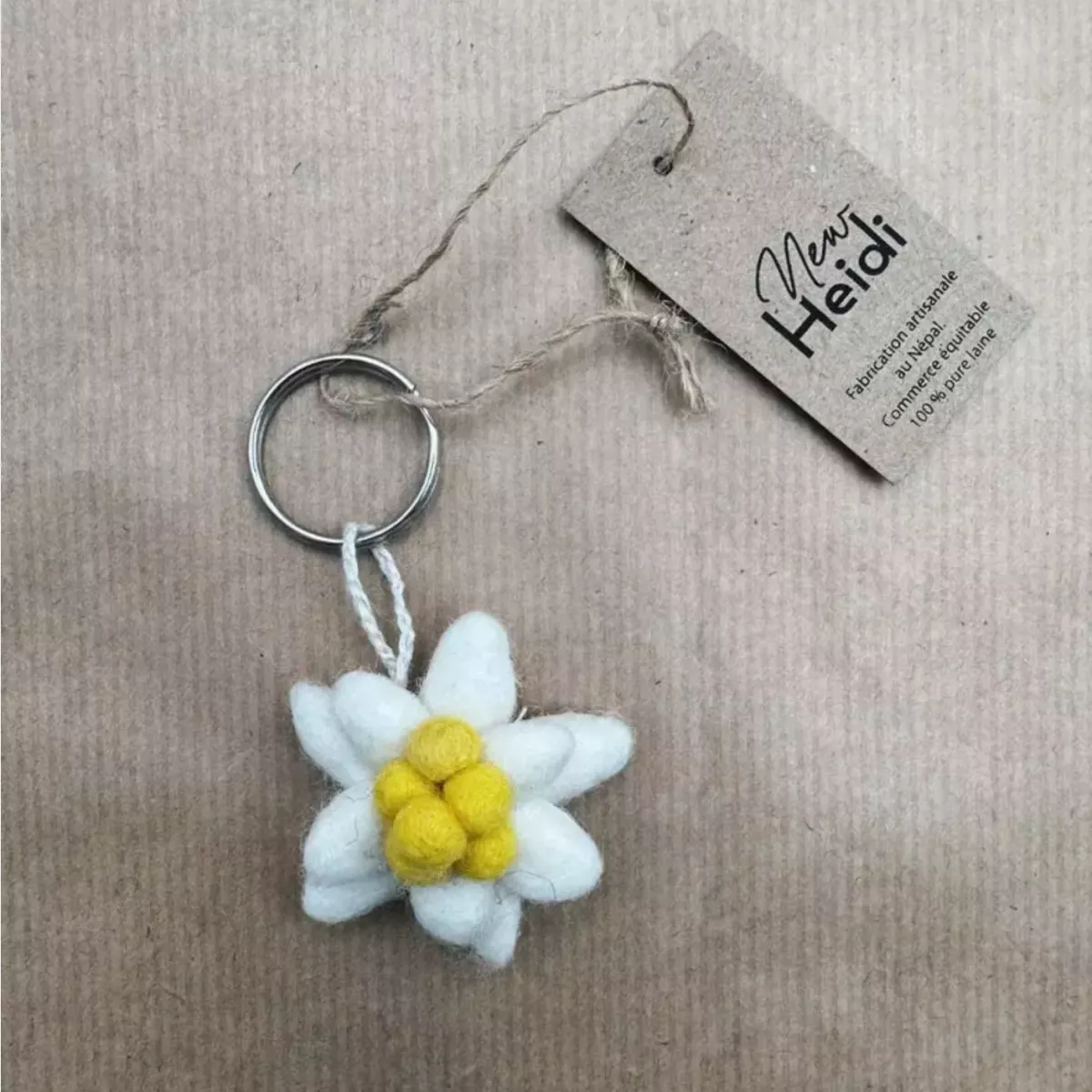 PORTE CLÉ EDELWEISS EN FEUTRINE