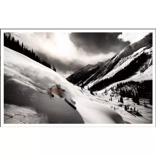 TABLEAU SUR DIBOND DESCENTE EN SKI 50X90 CM