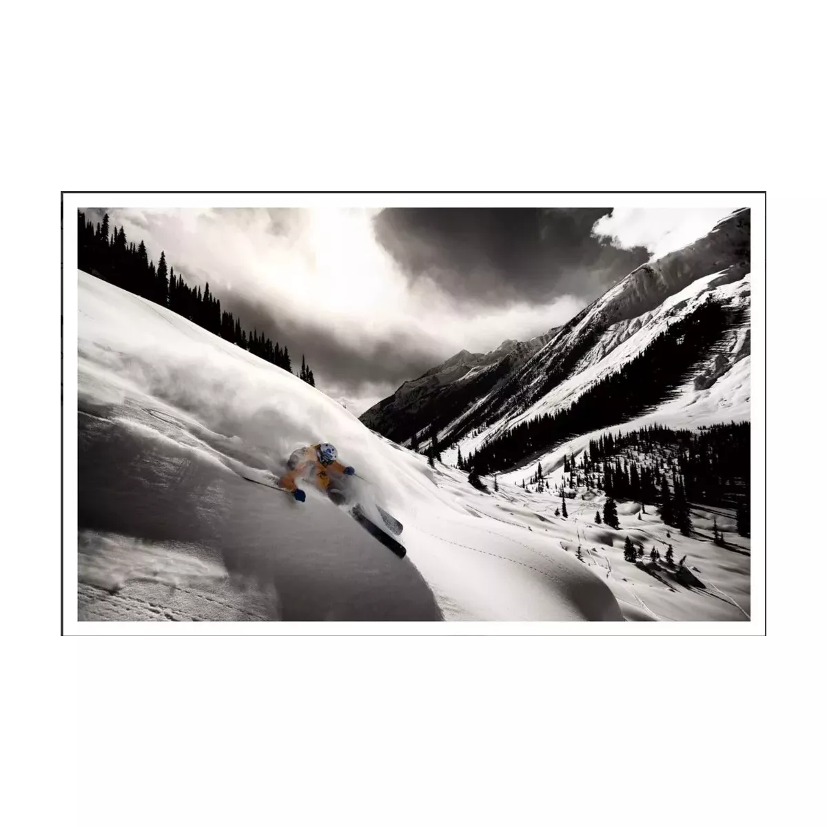 TABLEAU DIBOND DESCENTE EN SKI 50X90 CM