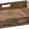 PLATEAU EN BOIS ANCIEN 38X38 CM