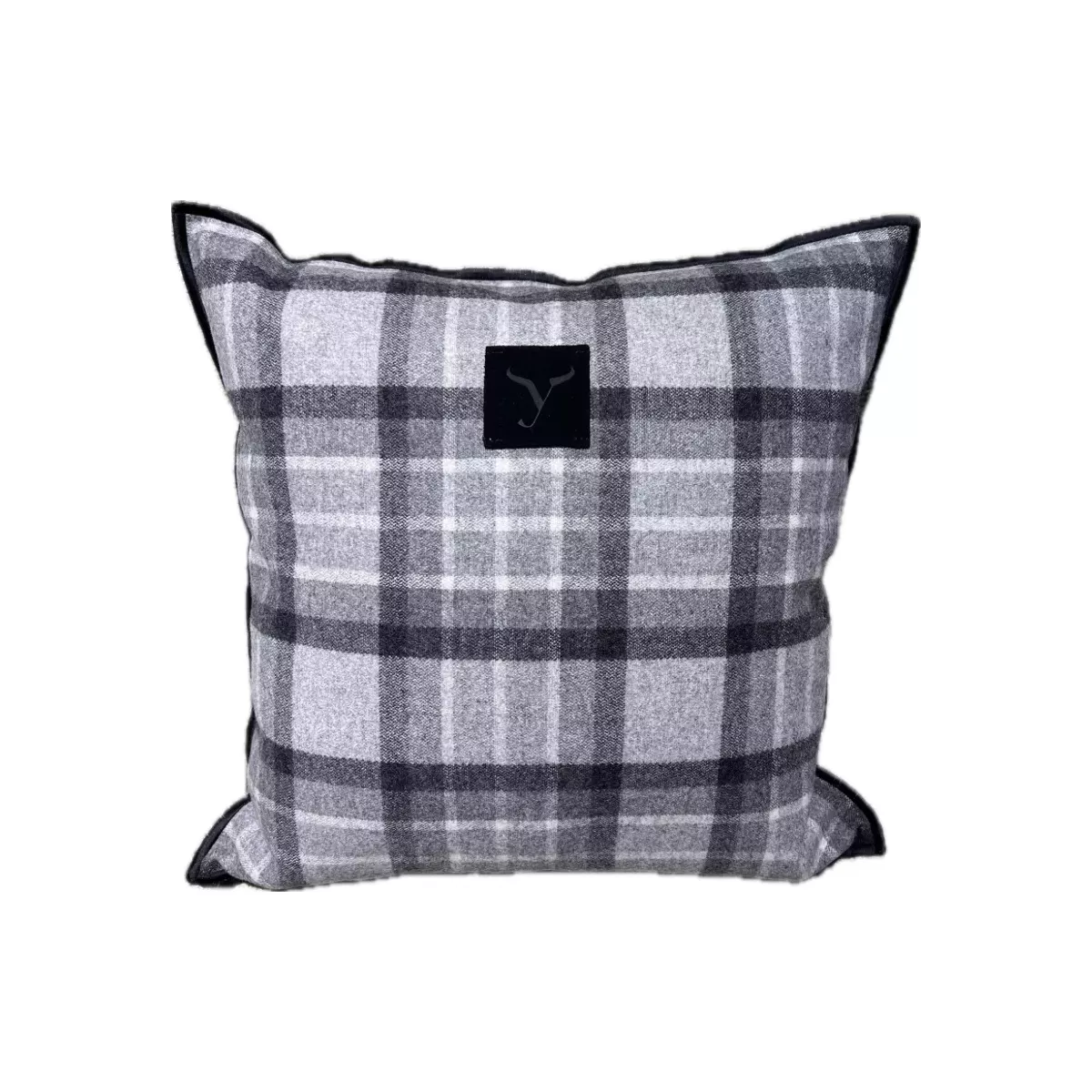 Coussin à carreaux en laine