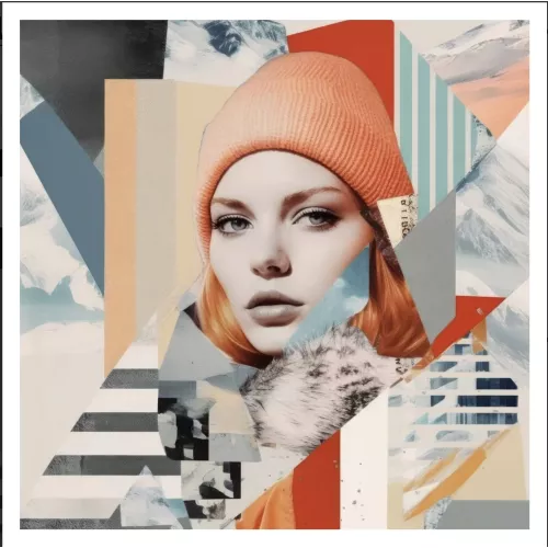 TABLEAU TOILE FEMME COLORÉE 80X80 CM