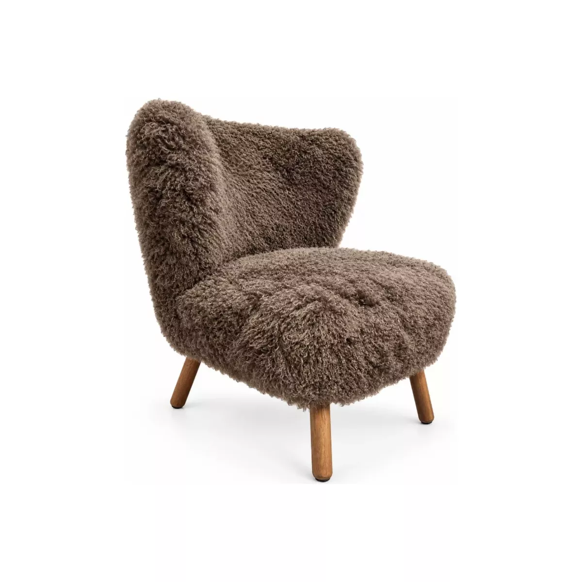 Fauteuil imitation fourrure marron