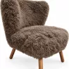 Fauteuil imitation fourrure marron