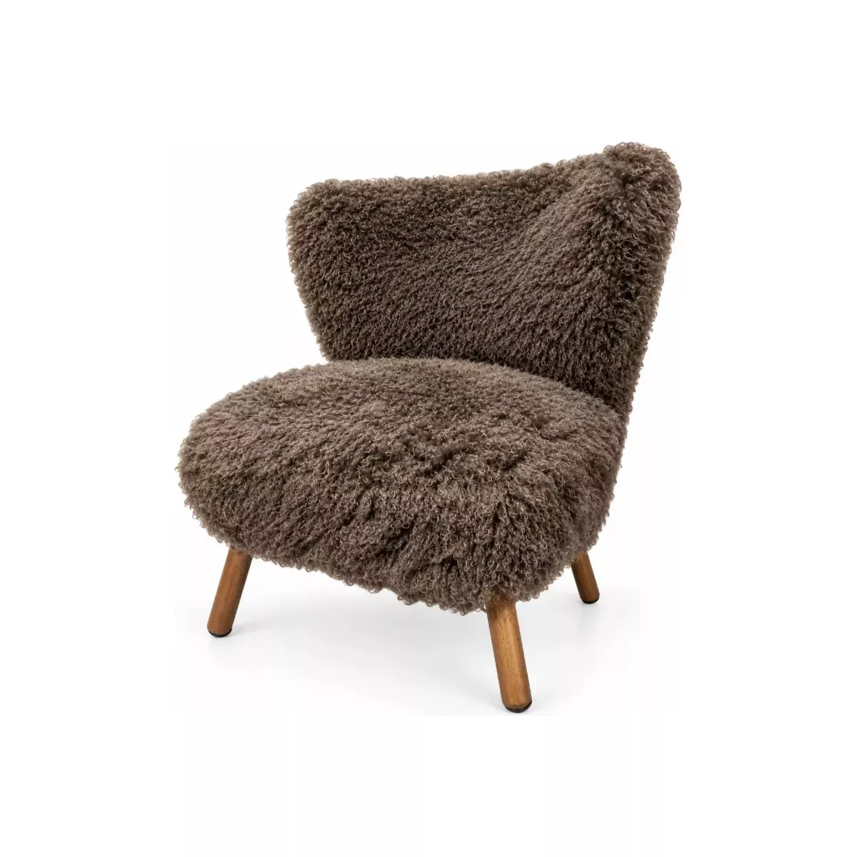 Fauteuil imitation fourrure marron