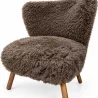 Fauteuil imitation fourrure marron