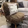 Fauteuil imitation fourrure marron