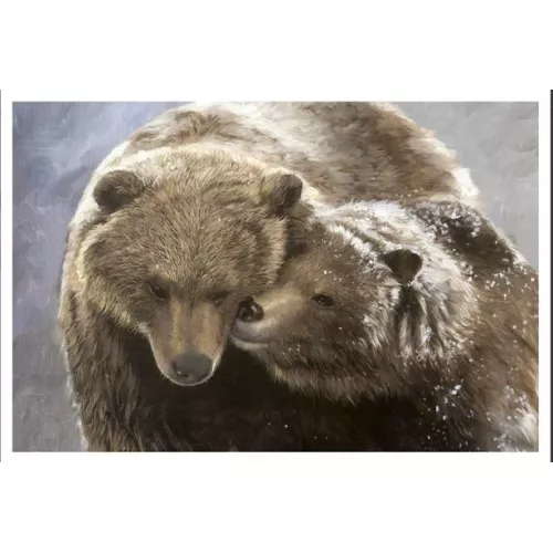 TOILE 2 OURS BRUN 120X90 CM