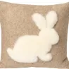 COUSSIN LAPIN FEUTRE DE LAINE BEIGE