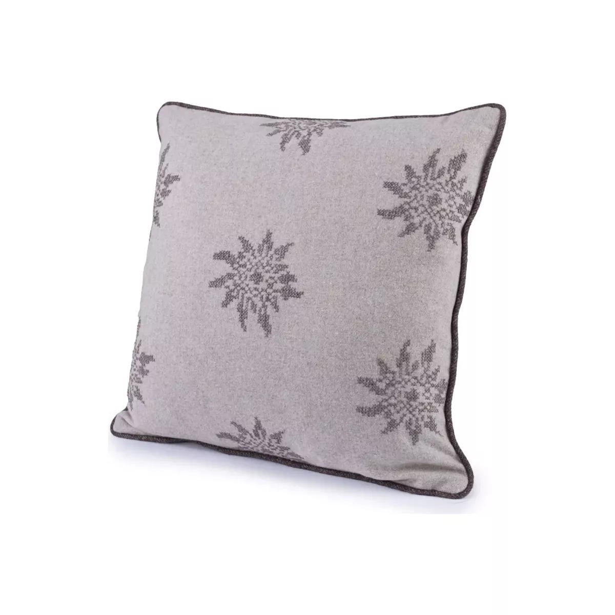 COUSSIN TISSU EDELWEIS GRIS CLAIR 50X50 CM