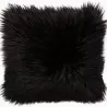 COUSSIN NOIR FAUSSE FOURRURE 35X35
